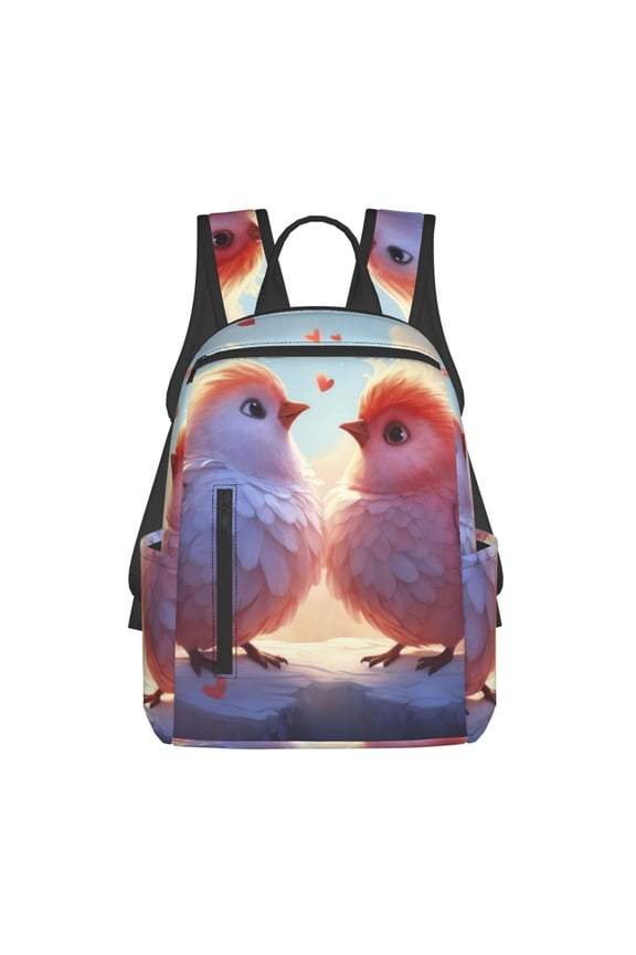 Heart Sky Bird Couple print Backpack For women men Aesthetic Lightweight Travel Daypack Simple Cute Backpack For Bookbag