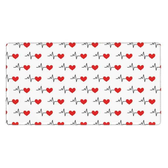 Xecao Heartbeat Symbol for Waterproof Mouse Pad - Extended Contour Mouse Mat, Large Gaming Mousepad Laptop Keyboard Mat with Non-Slip Rubber Base