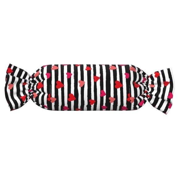 Xecao Hearts And Lines1 Print+Candy-Inspired Plush Pillow for Men Women Suitable for Beds, Sofas, Game Rooms Drawstring Closure