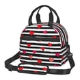 thumbnail image 1 of Xecao Hearts And Lines1 Print Insulated Lunch Box, Lunch Cags Lunch Bag Featuring An Adjustable Shoulder Strap, 1 of 5