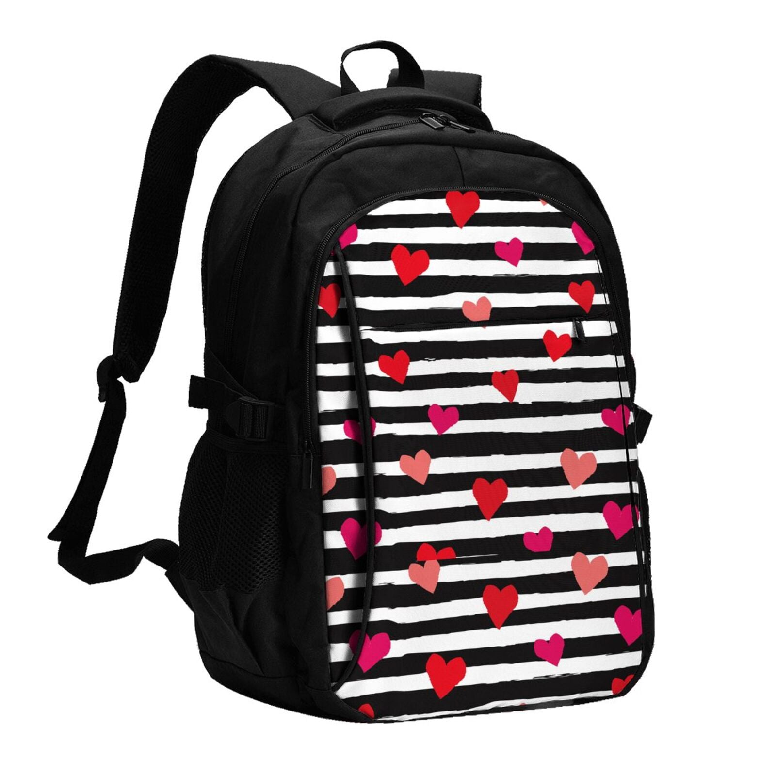 Mochila Escolar Seven Dyed Hearts Con Power Bank Integrado - 27 Litros Para Adolescentes
