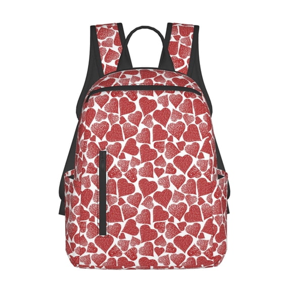 Xecao Hearts print Backpack For women men Aesthetic Lightweight Travel Daypack Simple Cute Backpack For Bookbag