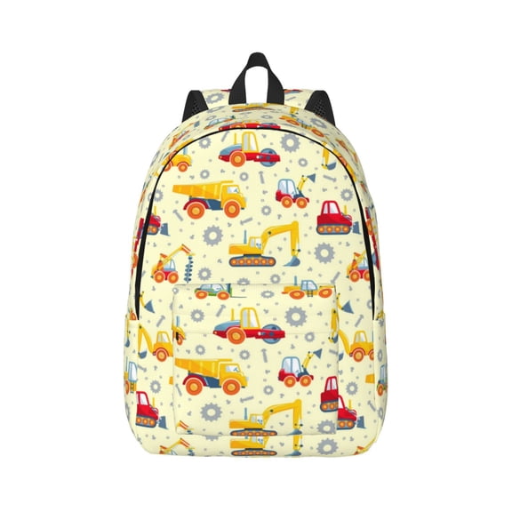 Xecao Heavy Equipment for Canvas College Laptop Backpack, Durable Rucksack Travel Notebook Bag School Backpack Book Bag for Men Women