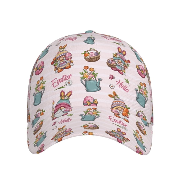 Xecao Hello Easter for Baseball Cap: Unisex, crafted from classic polyester twill fabric, featuring a soft unconstructed design