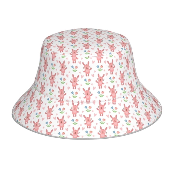 Xecao Hello Rabbit Print Men and Women Night Reflective Hat Runner Cap Visor Bucket Hat Boonie Cap