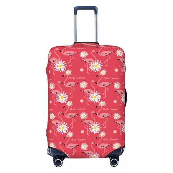 Xecao Hello Summer Flamingo print Elastic Luggage Cover, with double-sided print , is perfect for travel, business, and daily use