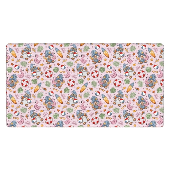 Xecao Hello Summer With Gnome for Waterproof Mouse Pad - Extended Contour Mouse Mat, Large Gaming Mousepad Laptop Keyboard Mat with Non-Slip Rubber Base