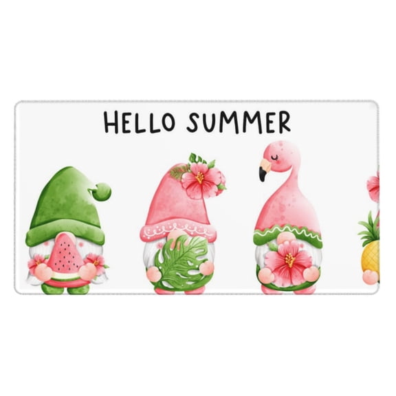 Xecao Hello Summer Gnome for Waterproof Mouse Pad - Extended Contour Mouse Mat, Large Gaming Mousepad Laptop Keyboard Mat with Non-Slip Rubber Base