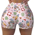 thumbnail image 1 of Xecao Hello Summer With Gnome Print Workout Shorts for Women Soft Smooth Gym Yoga Scrunch Active Tennis Workout Running Shorts, 1 of 9