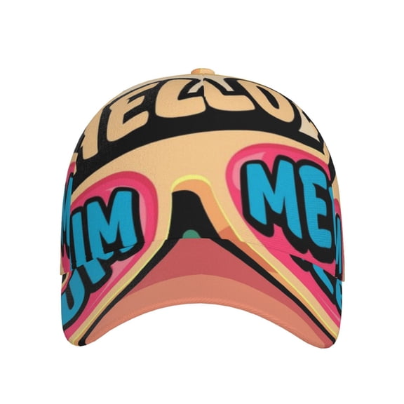 Xecao Hello Summer for Baseball Cap: Unisex, crafted from classic polyester twill fabric, featuring a soft unconstructed design
