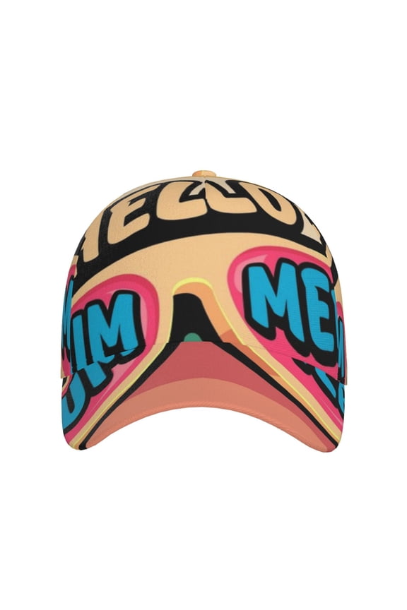 Hello Summer for Baseball Cap: Unisex, crafted from classic polyester twill fabric, featuring a soft unconstructed design