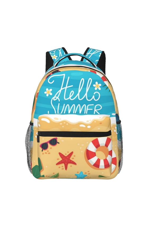 Hello Summer1 Backpack, a stylish and functional choice for both men and women, is the perfect basic bookbag for college, work, or travel
