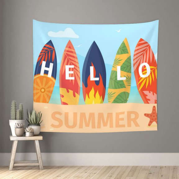 Xecao Hello Summer3 patten Tapestry 60x51 Inches Wall Hanging Poster Tapestry for Living Room Bedroom Home Decor