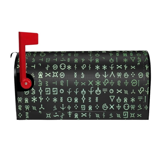 Xecao Hieroglyphic Symbols for Mailbox Cover with Magnetic Strips, Waterproof and Sunscreen, Adds a Decorative Touch to Your Garden Yard-21x18 in