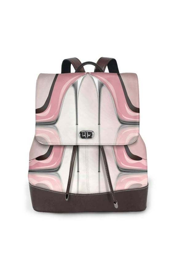 High Heel Shoes Butterfly Print Large Backpack Soft Leather for Women Travel with Compartment, Adjustable Convertible Strap