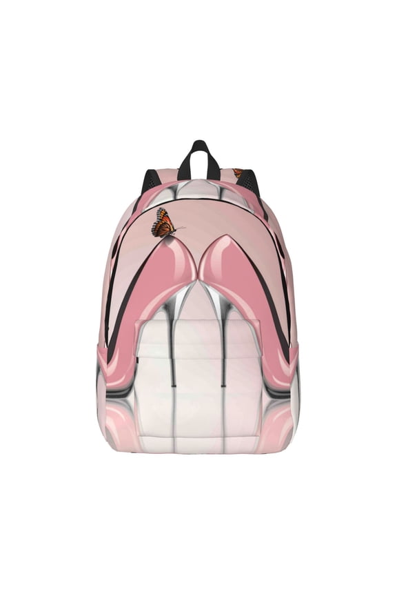 High Heel Shoes Butterfly for Canvas College Laptop Backpack, Durable Rucksack Travel Notebook Bag School Backpack Book Bag for Men Women