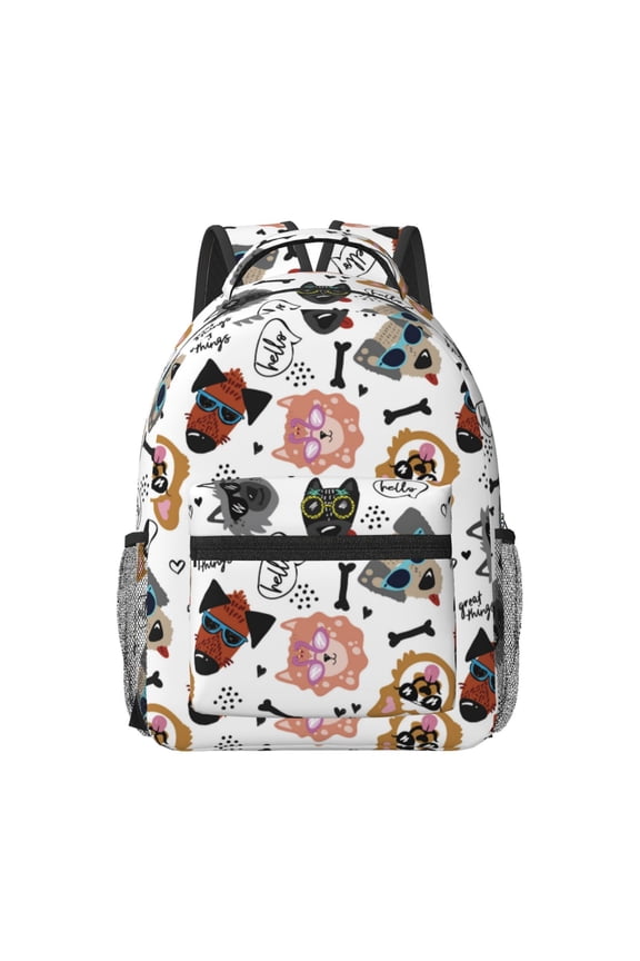 Hip Hop Dog Travel Backpack: A spacious, stylish computer backpack ideal for men and women, perfect for college, school, or daily travels