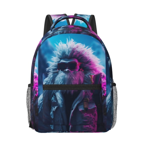 Xecao Hip-Hop Glasses Gorilla Travel Backpack: A spacious, stylish computer backpack ideal for men and women, perfect for college, school, or daily travels