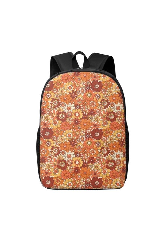 Hippie Flower print Travel Backpack, Large Computer Backpack for Men Women, College School Rucksack Book Bag