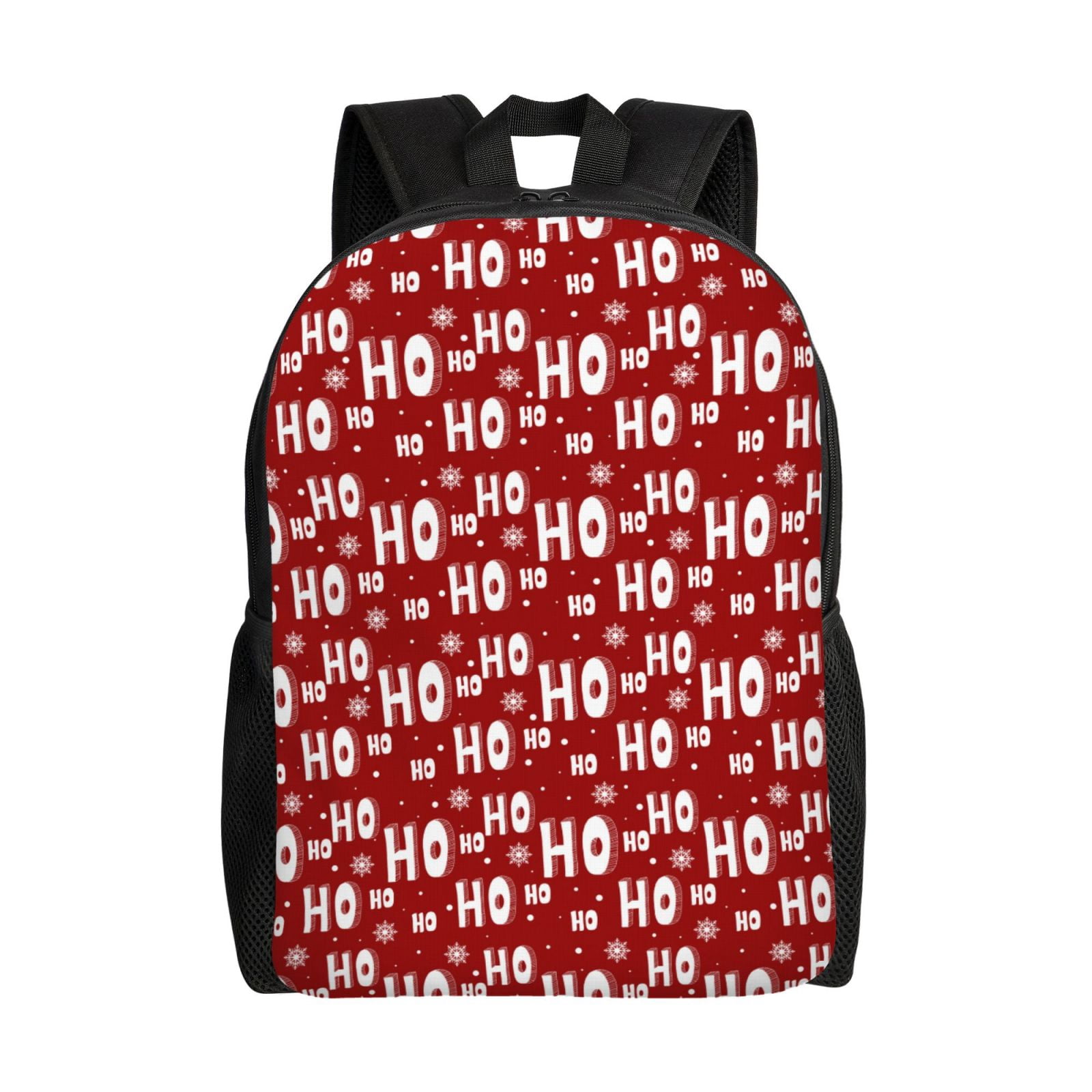 Xecao Ho-Ho-Ho Print School Backpack with Laptop Compartment Small Travel Laptop Backpack for Women Men Waterproof College Backpack Simple School Bag