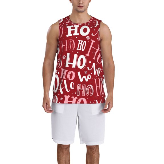 Xecao Ho Pattern Funny Christmas print basketball shirt for both men and women, a unisex basketball jersey perfect for theme parties-Large