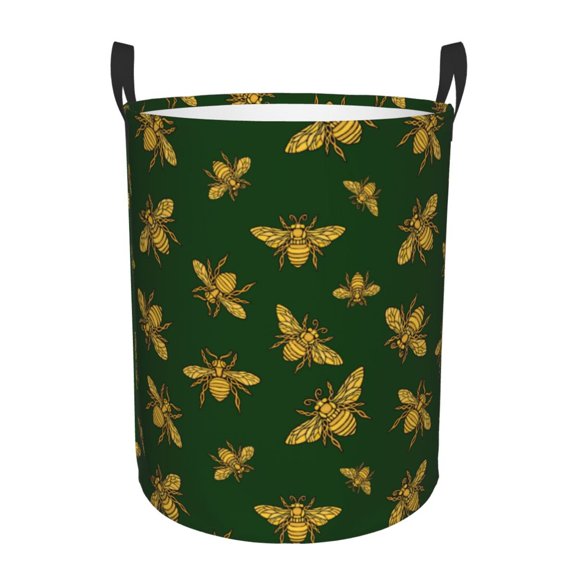 Xecao Hohey Bee Print Laundry Hamper Basket,designed for Blanket Storage and Nursery Clothes in the Bedroom