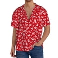 thumbnail image 1 of Xecao Hohoho Men's Casual Short-sleeved Shirt, a button-up collared shirt with a pocket-Medium, 1 of 5