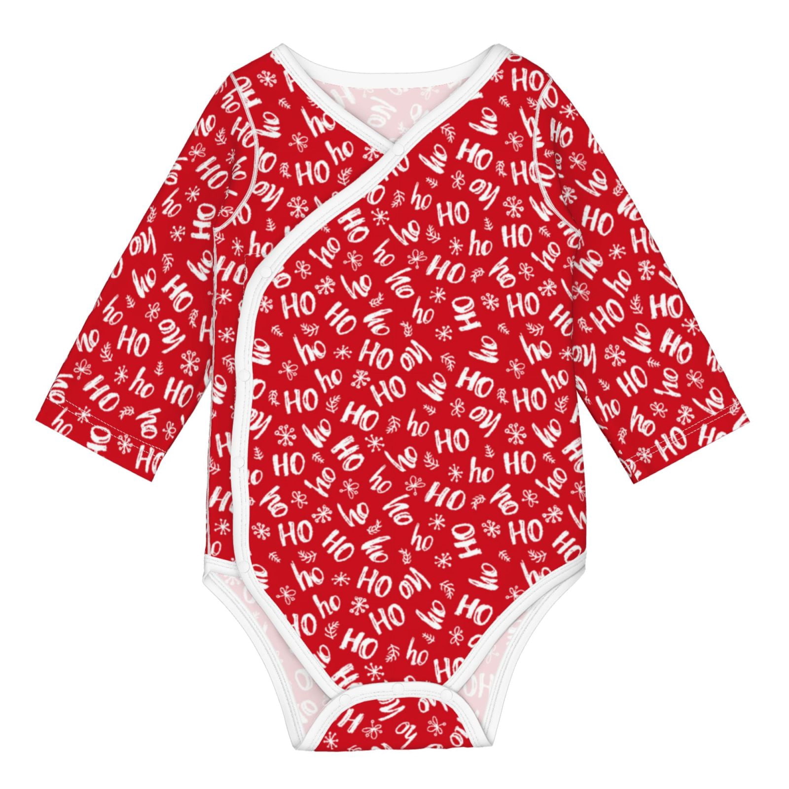 Xecao Hohoho Print Baby unisex-baby Cotton Long-sleeve Bodysuits-12 Months