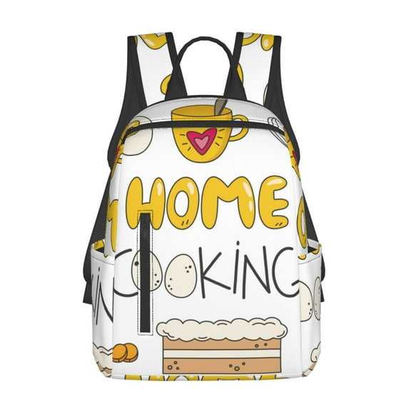 Xecao Home Cooking print Backpack For women men Aesthetic Lightweight Travel Daypack Simple Cute Backpack For Bookbag