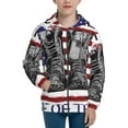 thumbnail image 1 of Xecao Home Of The Free Because Of The Brave Pattern Zip Up Hoodies for Boys Girls, Sweatshirt with Pockets-, 1 of 6
