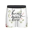 thumbnail image 1 of Xecao Home Sweet Home Floral Print Boxer Briefs for Men's Stretch Moisture-Wicking Underwear, Mid-Rise Classics breathable fabric, 1 of 7