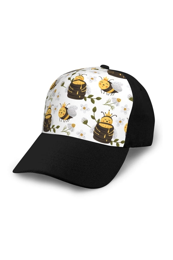 Honey Bee Insect print unisex vintage washed baseball cap, a soft and adjustable hat perfect for any casual style.