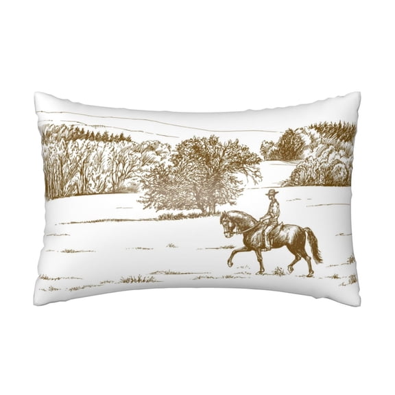 Xecao Horse Rider In Field Pattern Satin Pillowcases for Hair and Skin, Luxurious and Silky Pillow Cases with Envelope Closure, 20x30 Inches