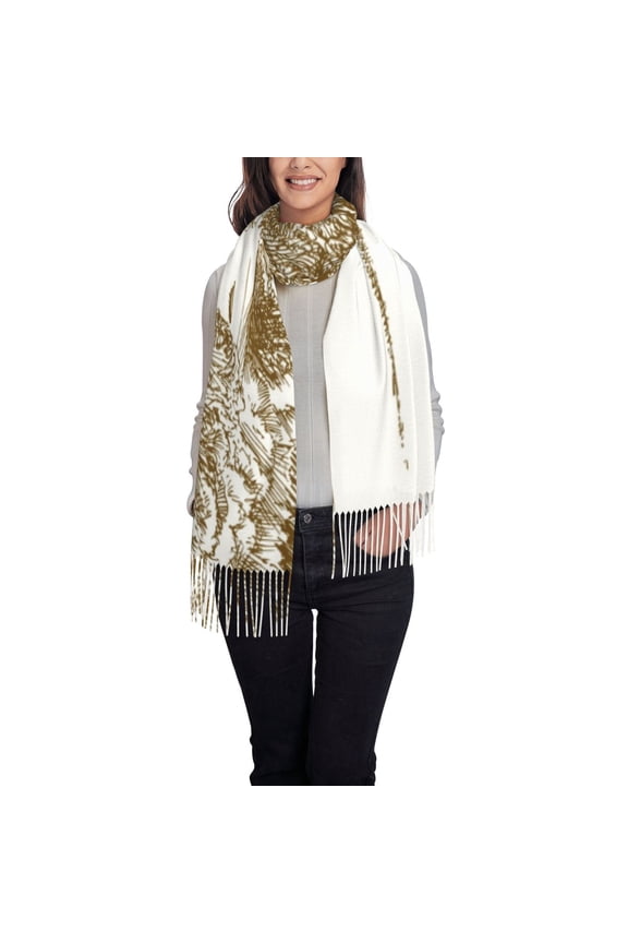 Horse Rider In Field Pattern Womens Winter Scarf Fall Scarf Oversized Large Scarf for Women Warm Shawl Wrap