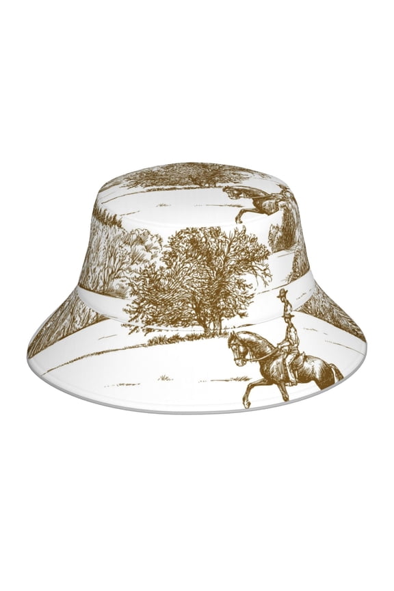 Horse Rider In Field Print Men and Women Night Reflective Hat Runner Cap Visor Bucket Hat Boonie Cap