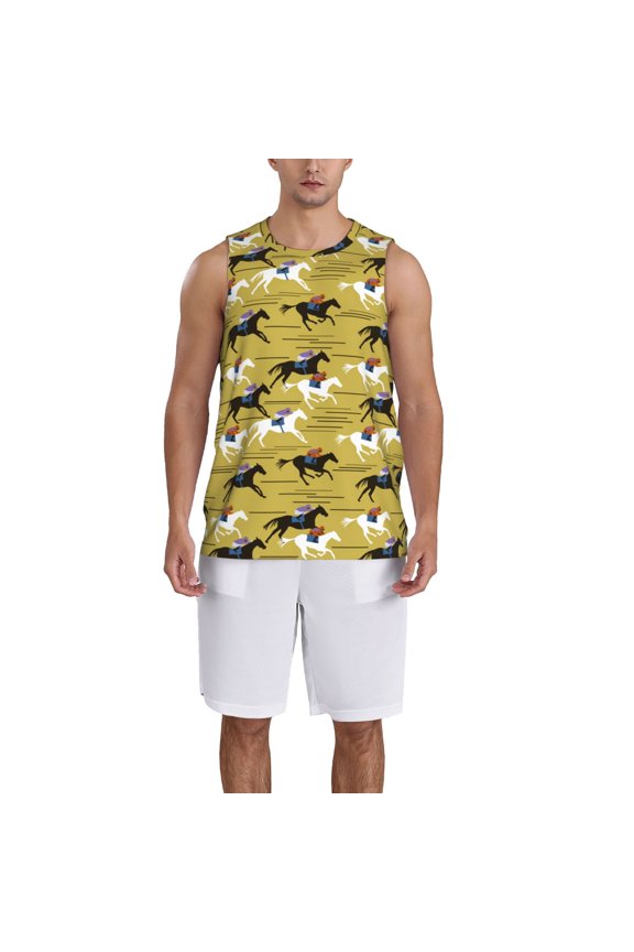 Horsemen In Horseraces print basketball shirt for both men and women, a unisex basketball jersey perfect for theme parties-4X-Large