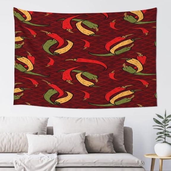Xecao Hot Chili Print Tapestry, Wall Hanging Room Funny Decor, Backdrop Room Decor for Bedroom Living Room dormitory
