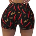 thumbnail image 1 of Xecao Hot Chili Print Workout Shorts for Women Soft Smooth Gym Yoga Scrunch Active Tennis Workout Running Shorts, 1 of 9