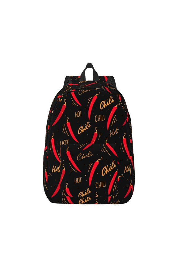Hot Chili for Canvas College Laptop Backpack, Durable Rucksack Travel Notebook Bag School Backpack Book Bag for Men Women