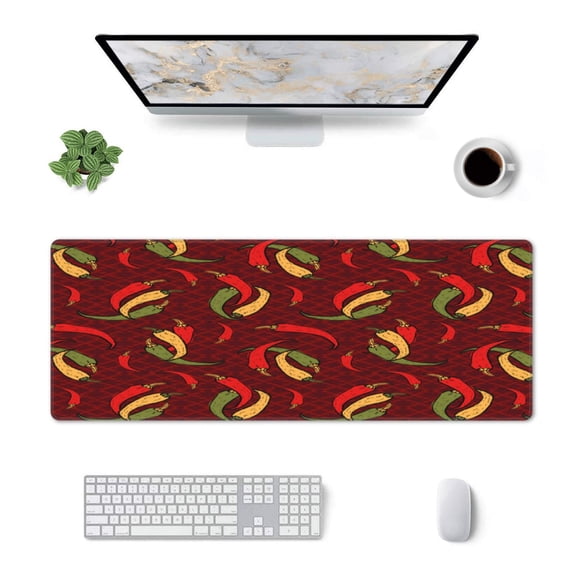 Xecao Hot Chili for Mouse Pad - Waterproof Extended Contour Mouse Mat, Large Gaming Mousepad Laptop Keyboard Mat with Non-Slip Rubber Base