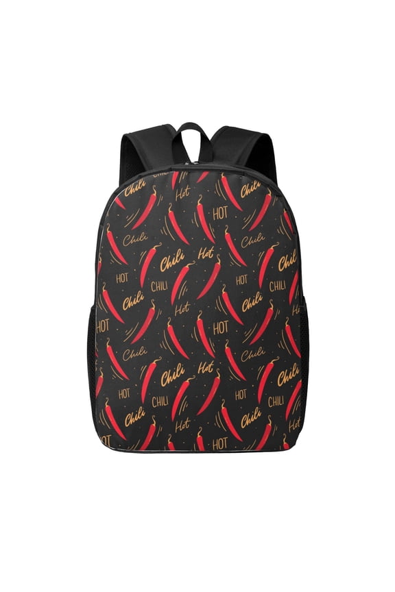 Hot Chili print Travel Backpack, Large Computer Backpack for Men Women, College School Rucksack Book Bag
