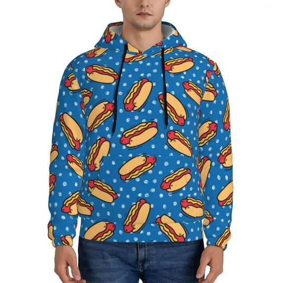 Xecao Hot Dog 1 Pattern Men's Adult Pullover Hoodie,Hooded Sweatshirt-4X-Large
