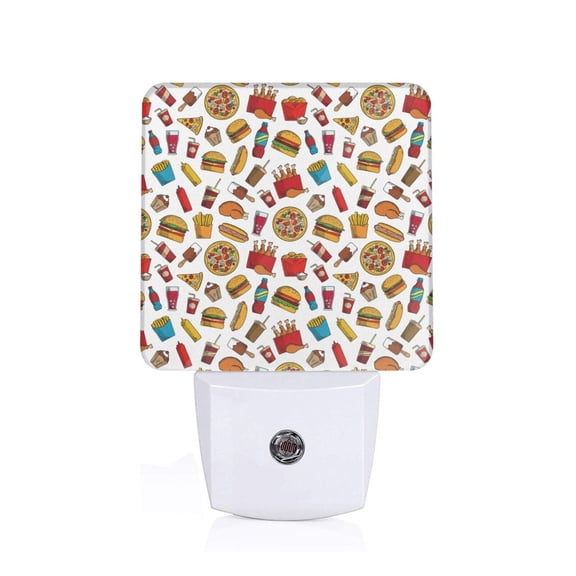 Xecao Hot Dog Pizza for Night Light - a Wall-mounted LED Fixture with A Dusk-to-dawn Sensor, Ideal for Bedrooms, Bathrooms, Hallways, and Kitchens-UK