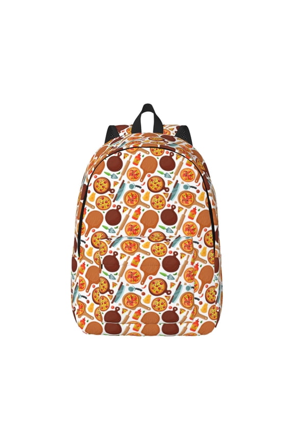 Hot Fresh Pizza for Canvas College Laptop Backpack, Durable Rucksack Travel Notebook Bag School Backpack Book Bag for Men Women