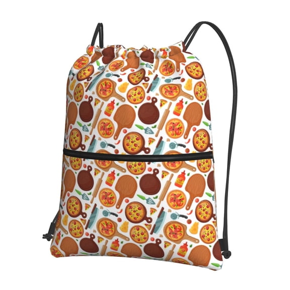 Xecao Hot Fresh Pizza for Drawstring Bags,Pull String Backpack Bags,String Bag Sackpack