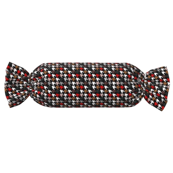Xecao Houndstooth Green Red Print+Candy-Inspired Plush Pillow for Men Women Suitable for Beds, Sofas, Game Rooms Drawstring Closure