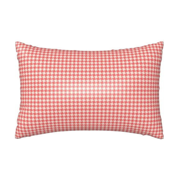 Xecao Houndstooth With Red And White Pattern Satin Pillowcases for Hair and Skin, Luxurious and Silky Pillow Cases with Envelope Closure, 20x30 Inches