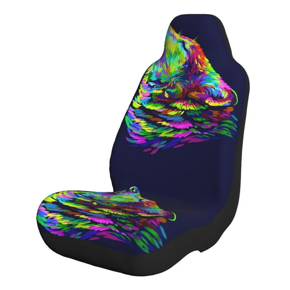 Xecao Howling Wolf for Automotive Seat Covers for Cars Trucks and SUVs – Gray Car Seat Covers for Front Seats, Truck Seat Protectors-1