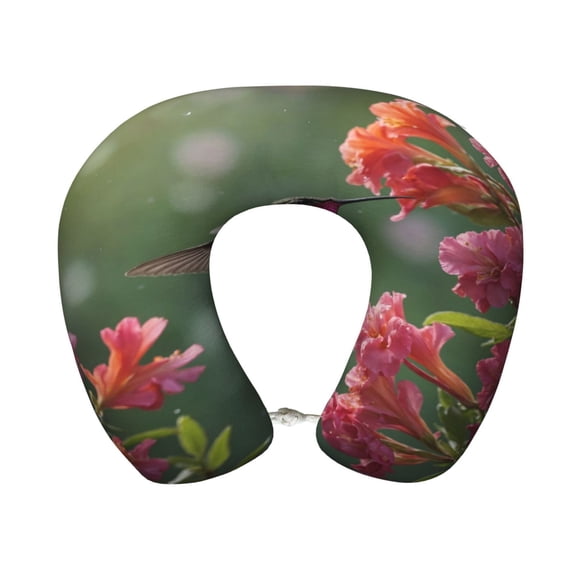 Xecao Humming Bird 1 Print Memory Foam Cervical Neck Pillow Versatile U-Shaped Pillows for Home,Office,Camping,Travelling,Soft Washable Cover