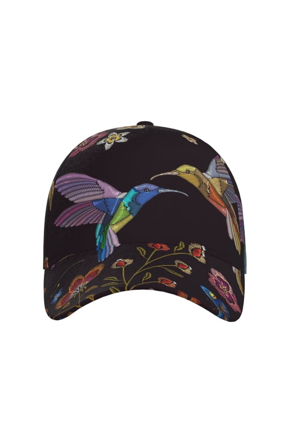Humming Bird for Baseball Cap: Unisex, crafted from classic polyester twill fabric, featuring a soft unconstructed design